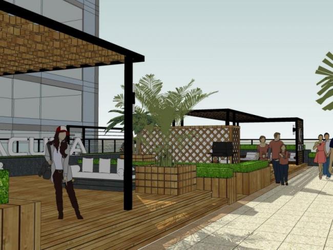 Sketchup景观模型|屋顶花园，现代风格