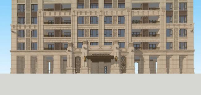 Sketchup住宅模型|超高层住宅，居住建筑，中式风格