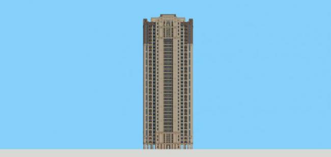Sketchup住宅模型|超高层住宅，居住建筑，中式风格