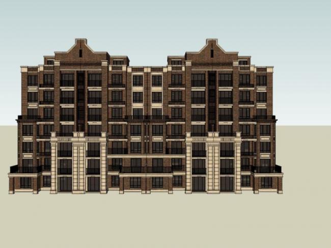 Sketchup住宅模型|多层住宅，居住建筑，古典风格