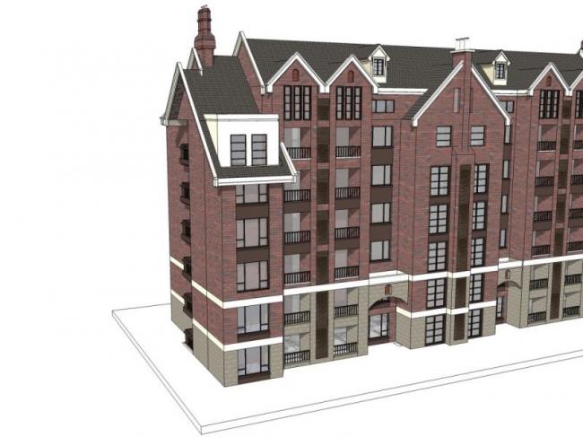 Sketchup住宅模型|多层住宅楼，欧式风格，古典风格