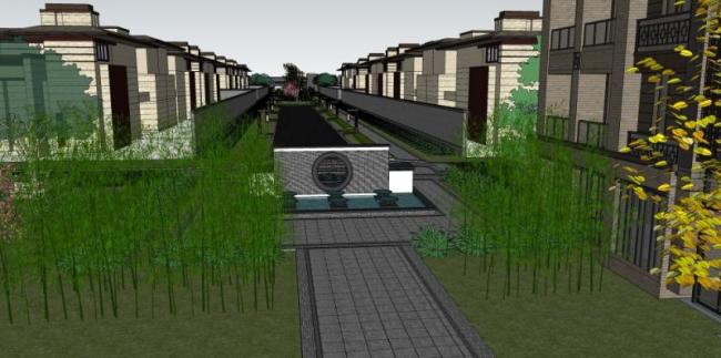 Sketchup住宅模型|高层住宅，现代中式风格