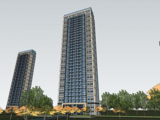 Sketchup住宅模型|超高层住宅楼，现代风格