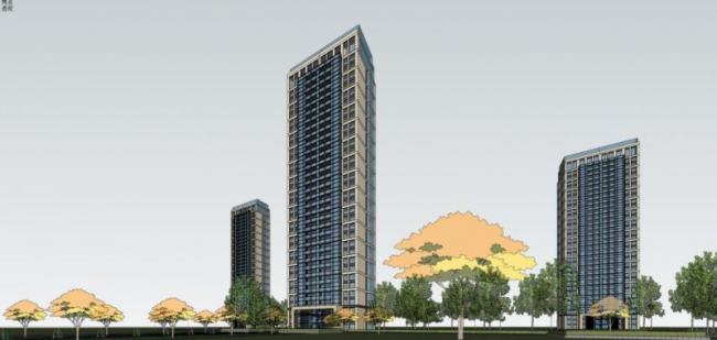 Sketchup住宅模型|超高层住宅楼，现代风格