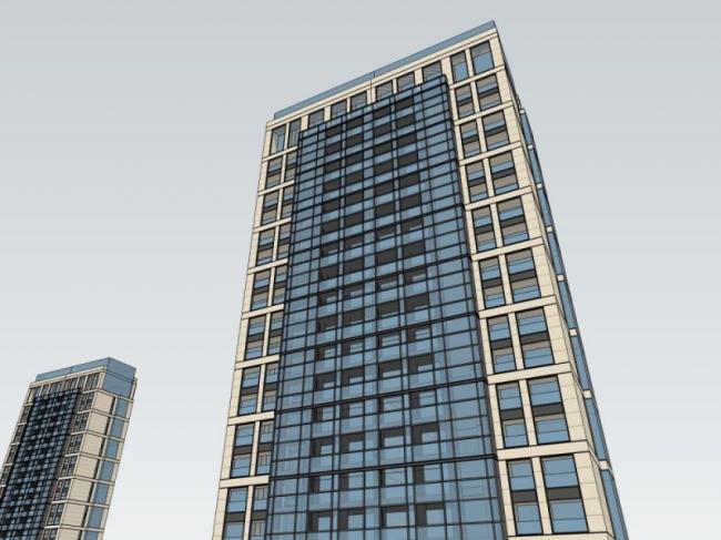 Sketchup住宅模型|超高层住宅楼，现代风格