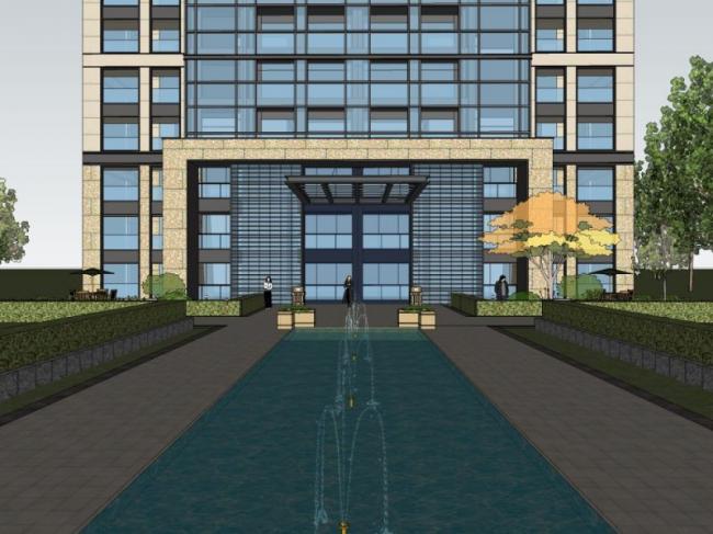 Sketchup住宅模型|超高层住宅楼，现代风格