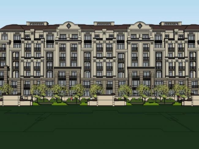 Sketchup住宅模型|多层住宅，花园洋房，古典风格