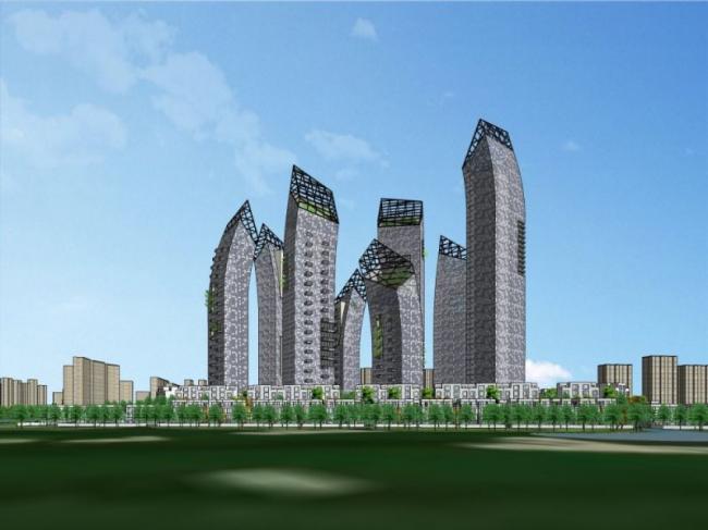 Sketchup住宅模型|超高层住宅，现代风格