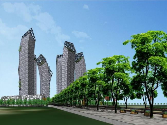 Sketchup住宅模型|超高层住宅，现代风格