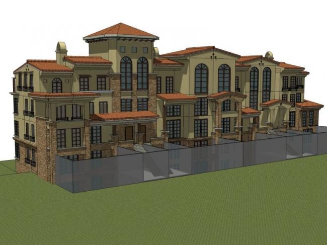Sketchup住宅模型|多层住宅，欧式风格，居住建筑，古典风格