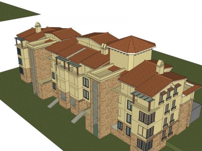 Sketchup住宅模型|多层住宅，欧式风格，居住建筑，古典风格