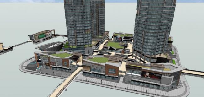 Sketchup综合体模型|超高层办公楼，多高层商业综合体，住宅，现代风格