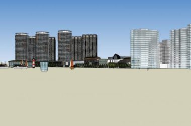 Sketchup综合体模型|多高层商业综合体，办公楼，住宅公寓，现代风格-BIM建筑网