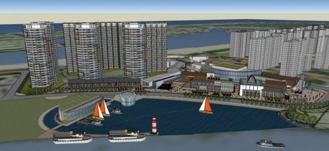 Sketchup综合体模型|多高层商业综合体，办公楼，住宅公寓，现代风格