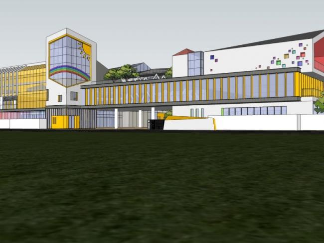 Sketchup学校模型|多层学校幼儿园，校园教育建筑，现代风格