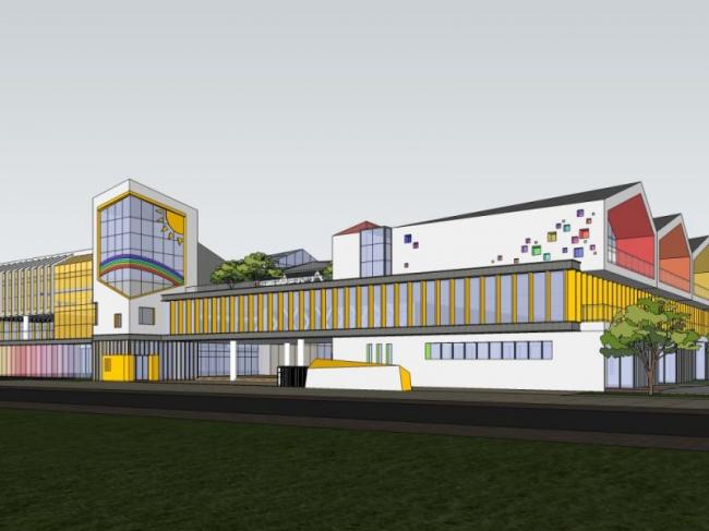 Sketchup学校模型|多层学校幼儿园，校园教育建筑，现代风格