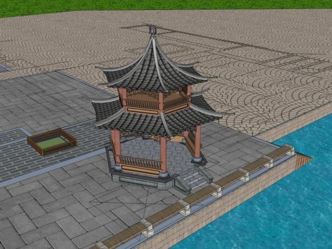 Sketchup小品模型|亭子，中式风格，小品