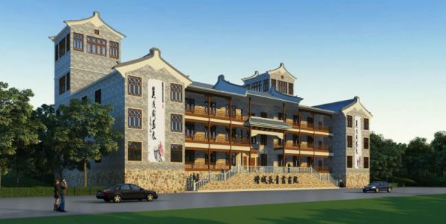 Sketchup文化模型|多层画院，文化建筑，中式风格