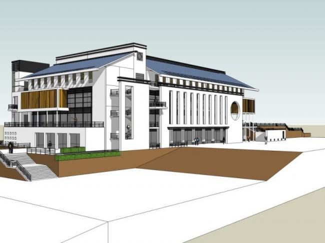 Sketchup商业模型|多层食堂，现代中式风格