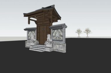 Sketchup小品模型|垂花门，中式风格，小品-BIM建筑网