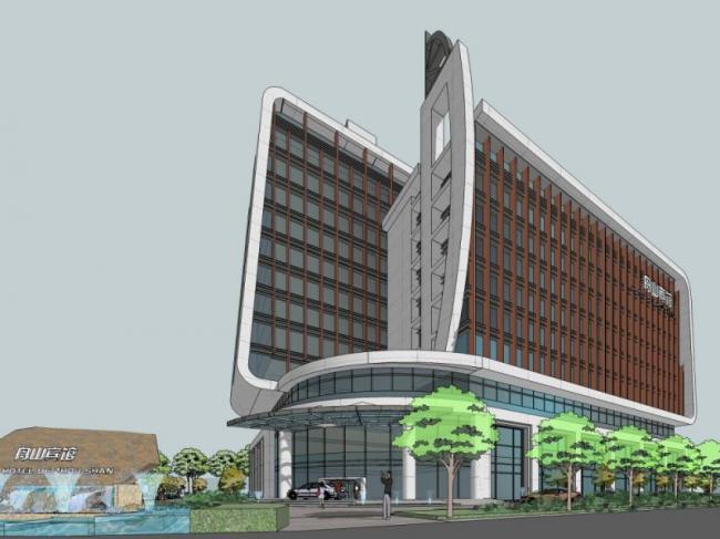 Sketchup酒店模型|高层酒店，现代风格