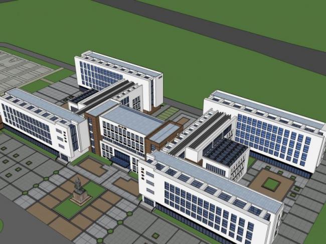 Sketchup学校模型|多层学校，校园教育建筑，现代风格