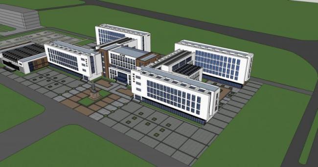 Sketchup学校模型|多层学校，校园教育建筑，现代风格