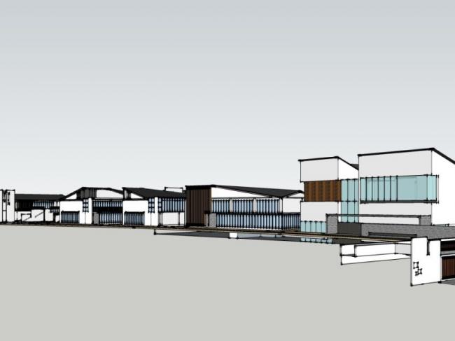 Sketchup商业模型|多层商业街，中式风格