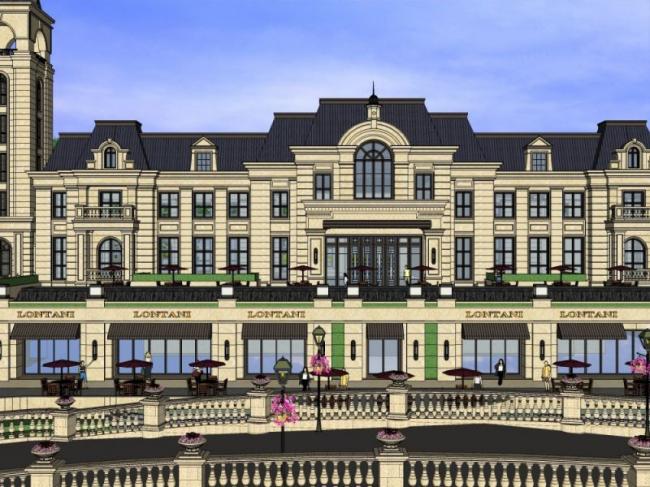 Sketchup商业模型|多层售楼处，法式风格