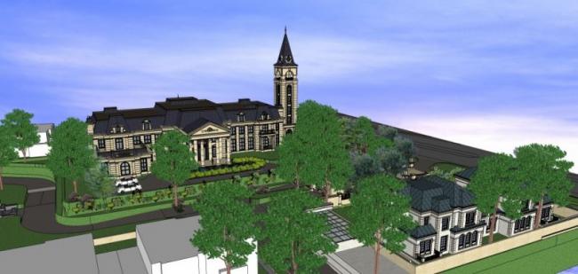 Sketchup商业模型|多层售楼处，法式风格