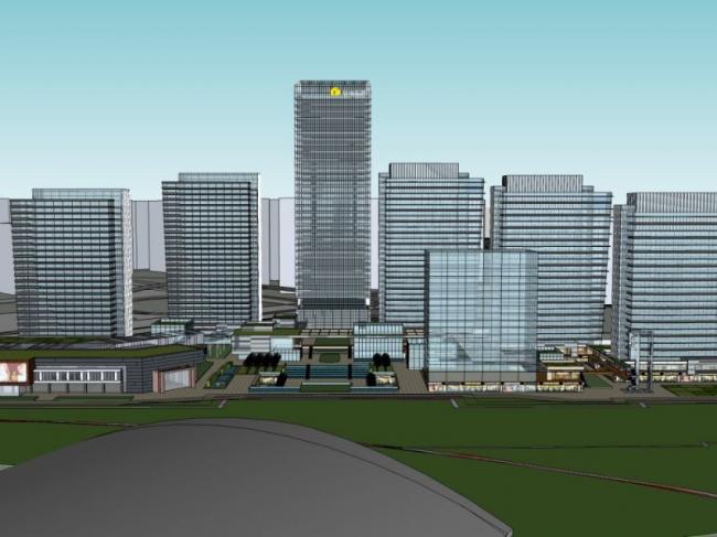 Sketchup综合体模型|多高层商业综合体，办公楼，酒店，住宅，现代风格