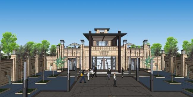 Sketchup商业模型|低层售楼处，现代风格