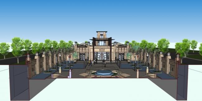 Sketchup商业模型|低层售楼处，现代风格