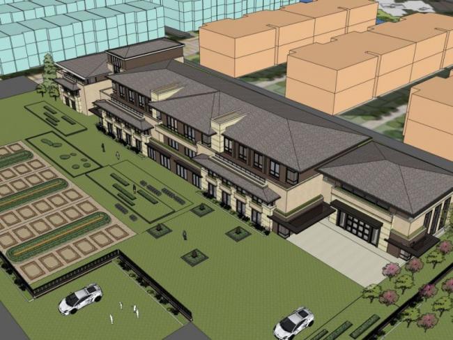 Sketchup学校模型|多层幼儿园学校，校园教育建筑，古典风格