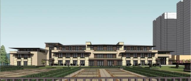 Sketchup学校模型|多层幼儿园学校，校园教育建筑，古典风格