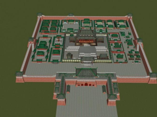 Sketchup古建筑模型|多层宫殿，中式风格，古建