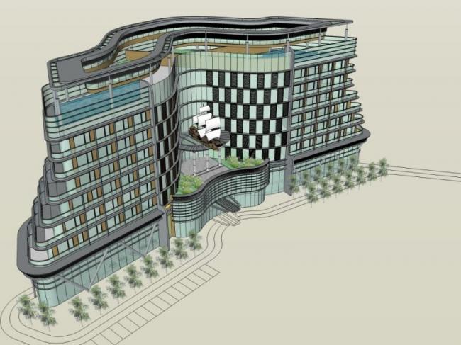 Sketchup酒店模型|多层酒店，现代风格