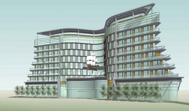 Sketchup酒店模型|多层酒店，现代风格