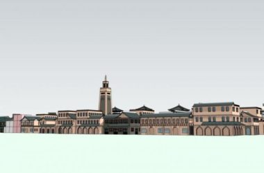 Sketchup商业模型|多层商业街，中式风格-BIM建筑网