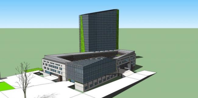 Sketchup办公模型|高层办公楼，现代风格