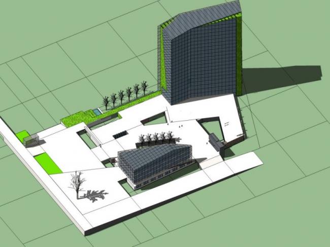 Sketchup办公模型|高层办公楼，现代风格