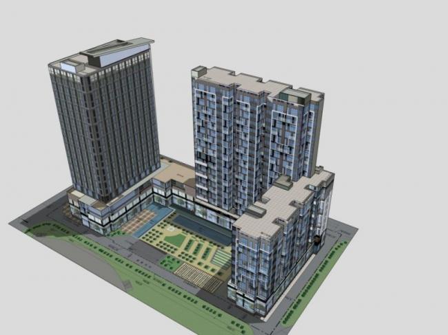 Sketchup酒店模型|高层酒店，现代风格