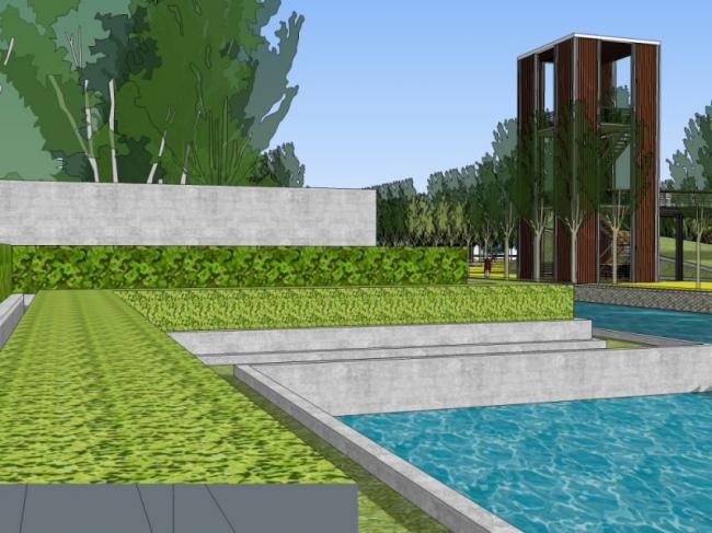 Sketchup景观模型|街头景观，公园景观，现代风格