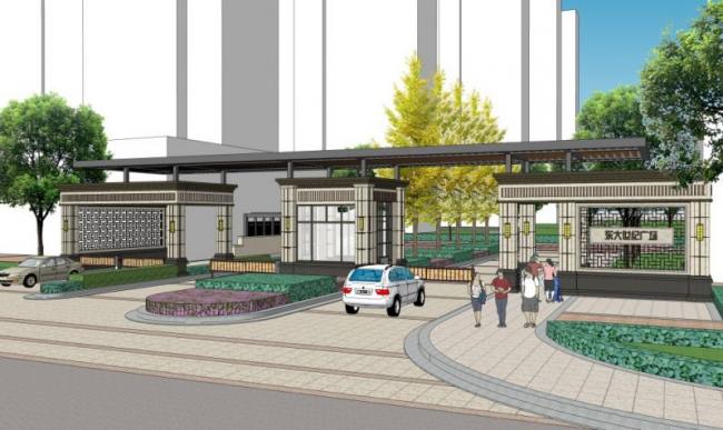 Sketchup商业模型|商业广场，现代风格