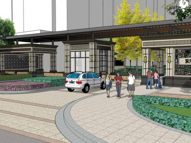 Sketchup商业模型|商业广场，现代风格