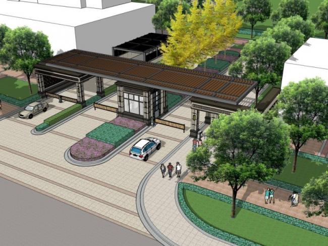 Sketchup商业模型|商业广场，现代风格