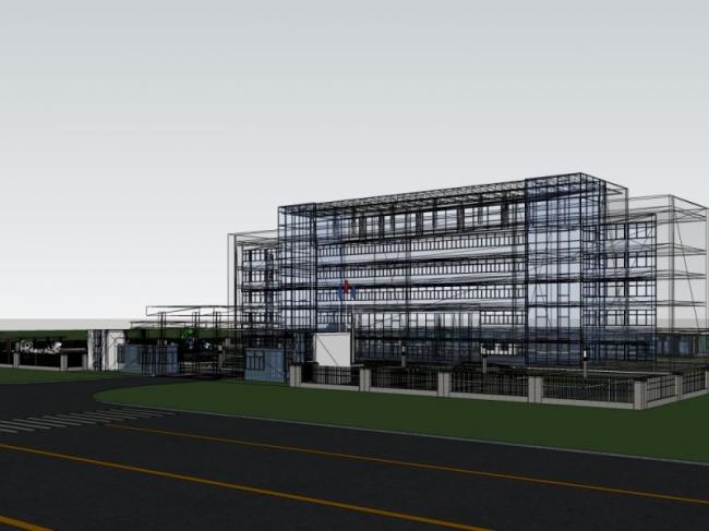 Sketchup办公模型|多层办公楼，现代风格