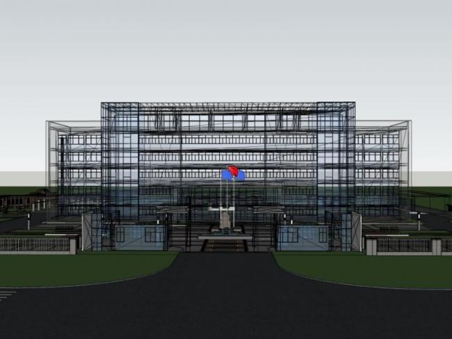 Sketchup办公模型|多层办公楼，现代风格