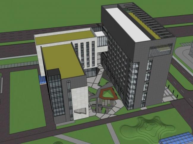 Sketchup办公模型|多层办公楼，现代风格