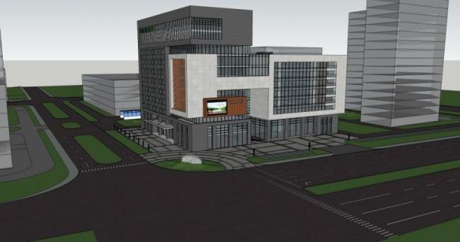 Sketchup办公模型|多层办公楼，现代风格